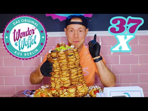 The BIGGEST WAFFLE CHALLENGE EVER! The Leaning Tower of Wonder Waffle