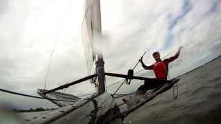 preview picture of video 'MACH2 Moth downwind with foiling gybes'