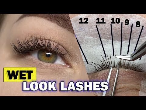 WET LOOK LASH / How to create a wispy eyelash extensions / Hybrid Set