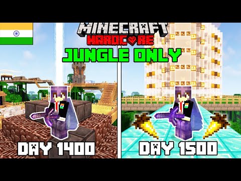I Survived 1500 Days in Jungle Only World in Minecraft Hardcore(hindi)