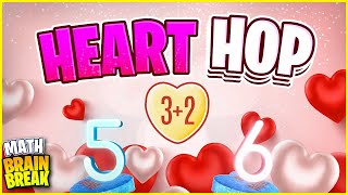 Math Heart Hop ❤️ Addition to 10 ❤️ Floor is Lava ❤️ Valentines Brain Break ❤️ GoNoodle