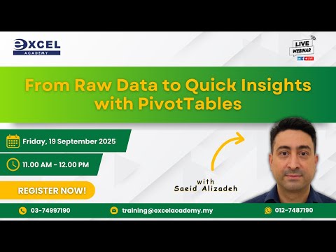 From Raw Data to Quick Insights with PivotTables | Learning Hour Ep 134