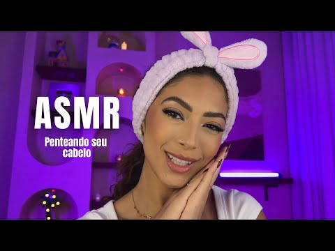 ASMR - Penteado seu cabelo até você dormir 😴 ( Sons reais )