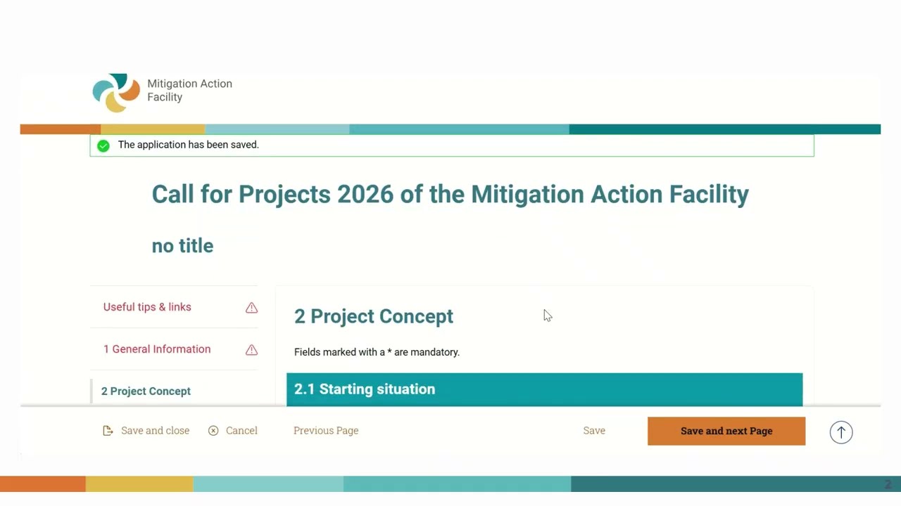Call for Projects 2026: Open Application Platform (OAP) | Mitigation Action Facility Tutorial