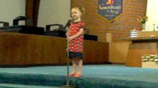 Emily Greenwood age 4 years old singing Yes, Jesus Loves Me