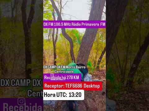DX FM 100.5 MHz Rádio Primavera FM de Itapuranga / GO há 278 KM