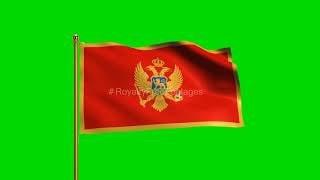 Montenegro National Flag | World Countries Flag Series | Green Screen Flag | Royalty Free Footages