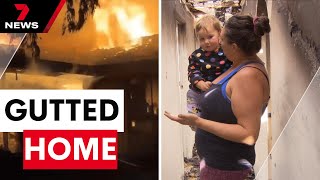 Aberfoyle Park family returns to gutted home after house fire | 7 News Australia