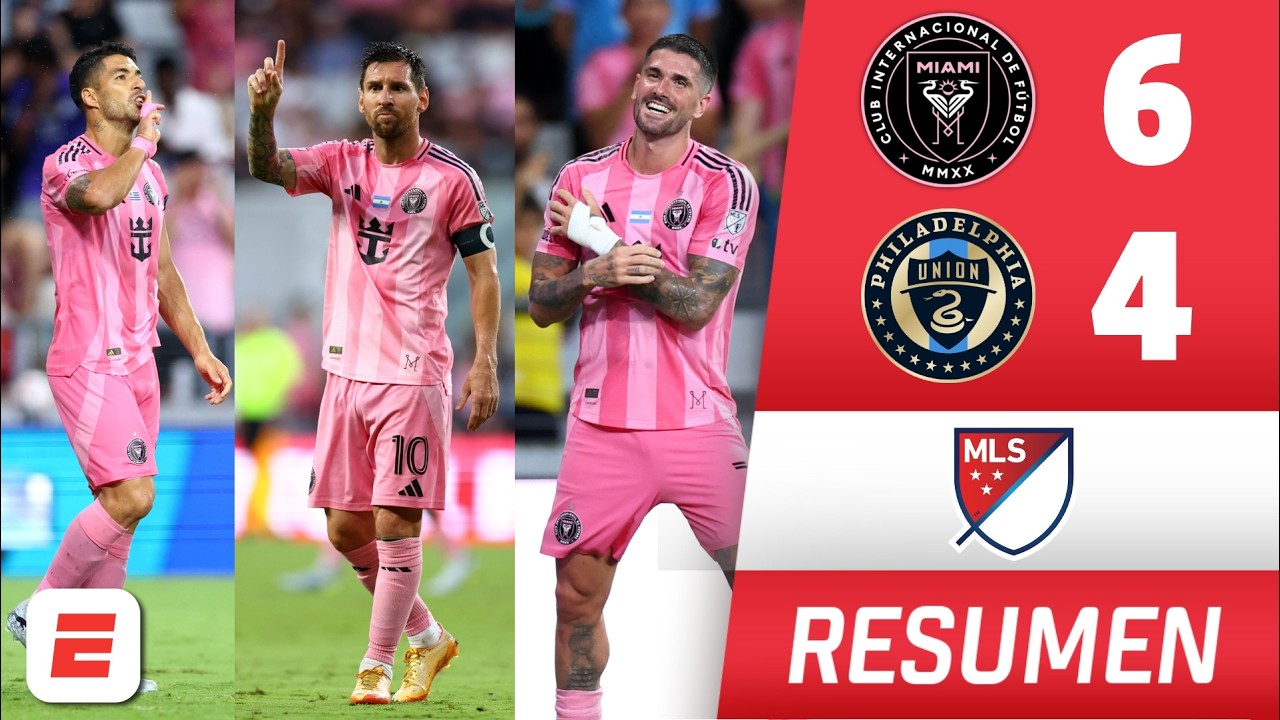 FIESTA DE GOLES. INTER MIAMI gana vs PHILADELPHIA UNION. HAT TRICK de SUÁREZ y gol de DE PAUL | MLS