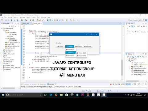 JavaFX ControlsFX tutorial ActionGroup #1 MenuBar
