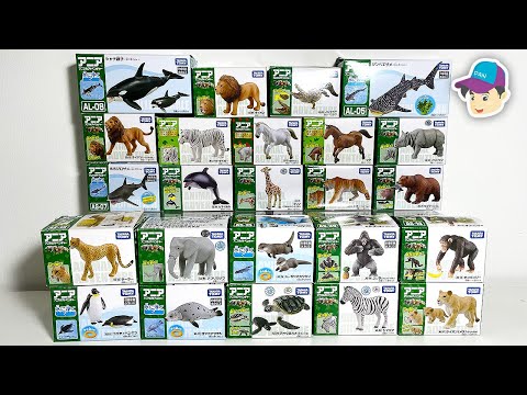24 SEA ANIMALS, WILD ANIMALS, ZOO ANIMALS - Takara Tomy Ania animal toy collection
