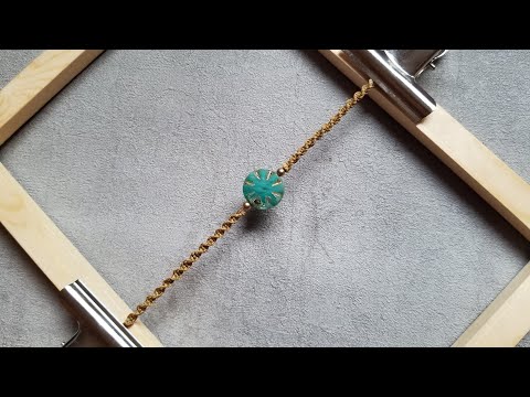 DIY macrame bracelet with spiral knots, knotted with a frame, Level 1; 12/2021