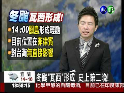 12月罕見冬颱! 輕颱"瓦西"形成