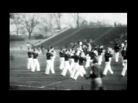 1926 College Marching Band at Football Game