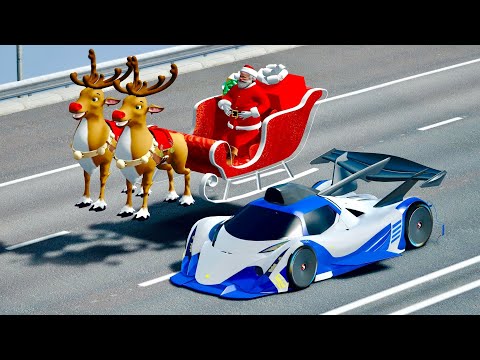 Devel Sixteen GTR vs Santa's Sleigh Jet Engine MEGA DRAG RACE at 24 KM Straight Road