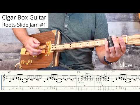 Cigar Box Guitar Blues Roots Slide Jam #1 -  Slow