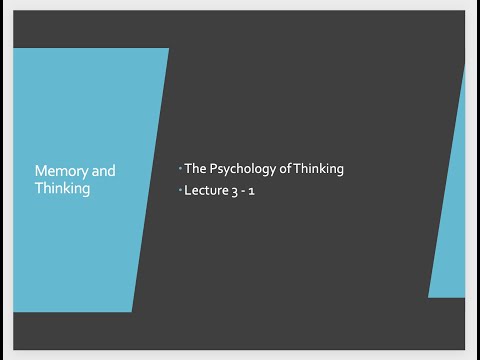 Psychol 3130B 3.1:MemoryAndThinking