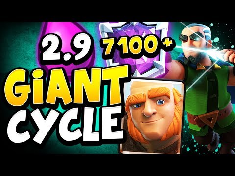 7100+ TOP 200 LIVE LADDER with 2.9 GIANT MINER CYCLE! - CLASH ROYALE