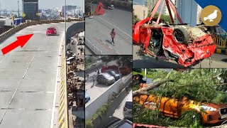 Hyderabad: Speeding car falls off biodiversity fly