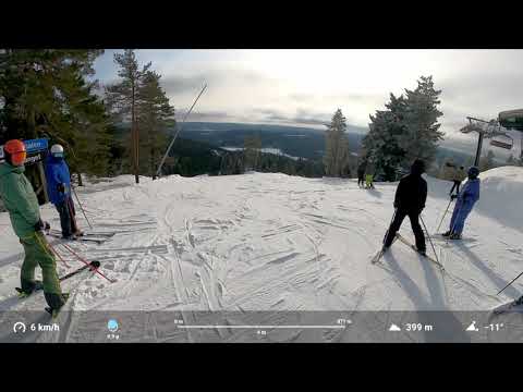 Skiing in Romme Alpin: Sydhanget (black slope)