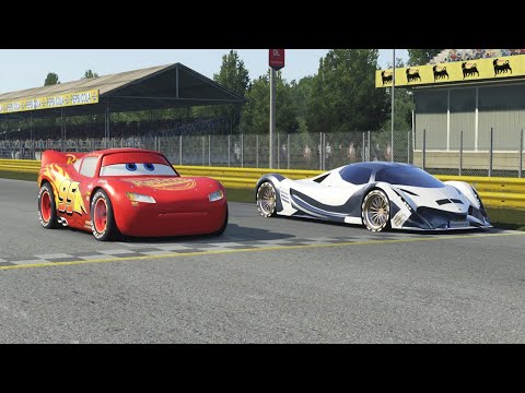 Lightning McQueen vs Devel Sixteen at Monza Full Course