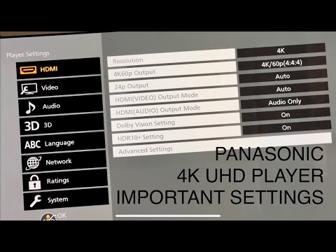 Panasonic 4K Bluray Players UB420 UB 424 UB820 UB824 UB9000 UB9004 Settings That Many People Missed