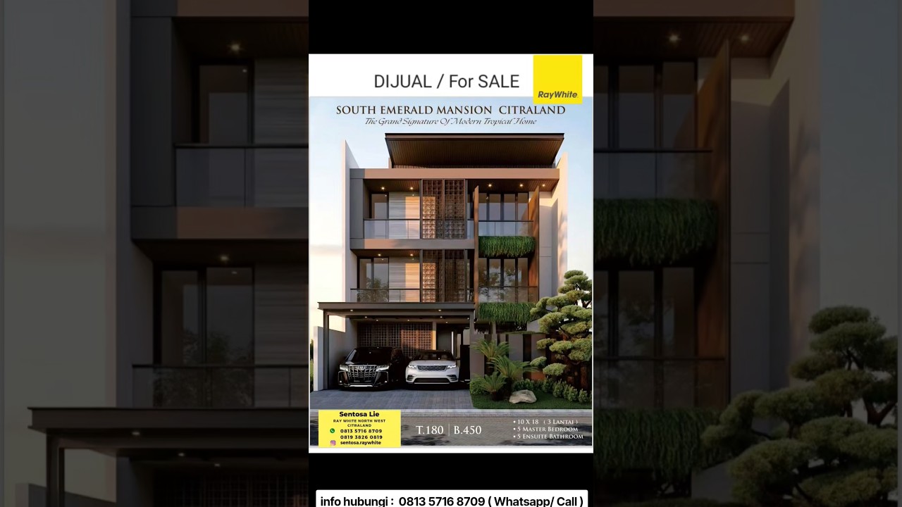 Dijual Rumah Baru South Emerald Mansion Citraland Surabaya Barat - New Smart Home - Bonus Semi Furnished Modern Mewah - Lokasi Terdepan Dekat Gwalk Citraland, Unesa
