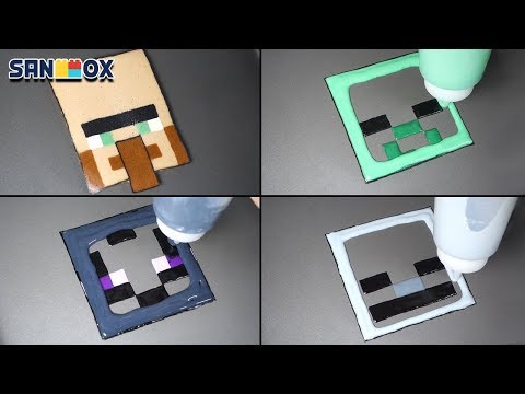 Minecraft Pancake art - Villager, Skeleton, Zombie, Ender Man