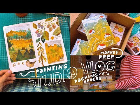 STUDIO VLOG ✸ market prep, packing orders & sketchbook time!
