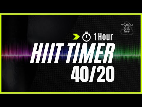 1 Hour Interval timer with Energetic Music For Advanced workouts - 40 sec work 20 sec rest | Mix 80