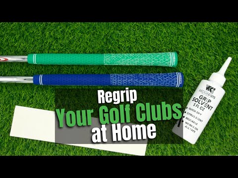 Part of a video titled How To Regrip Your Golf Clubs At Home! 2 Minute Tutorial - YouTube