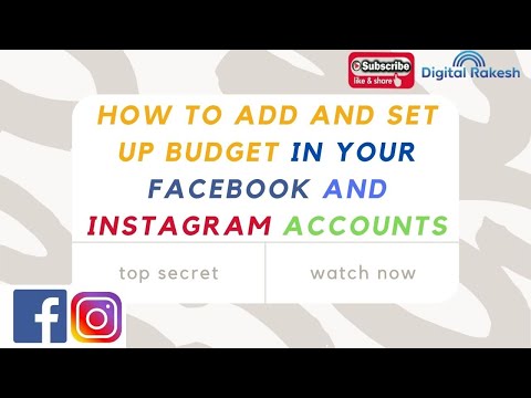 Add budget for facebook and Instagram ads