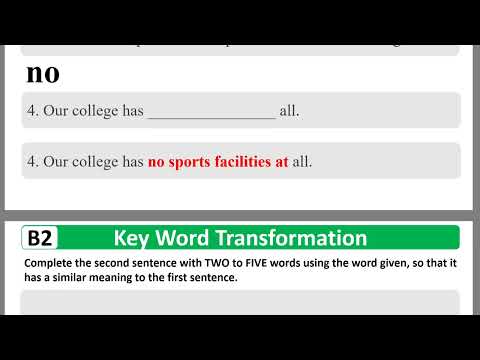 Lesson 11 Key Word Transformation