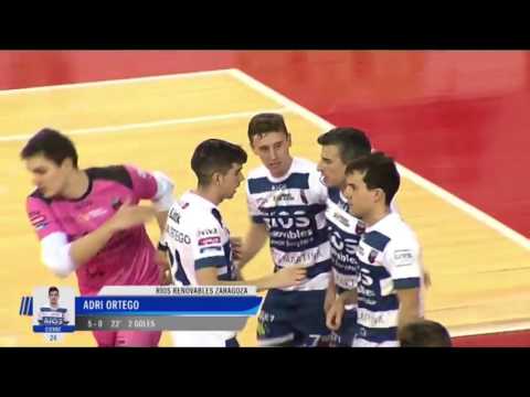 Gol Adrián Ortego (5-0) Ríos Renovables Zaragoza - Pescados Rubén Burela. 1Div, J13. LNFS