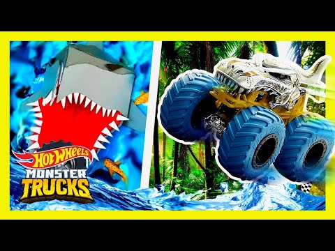 GEFÄHRLICHE HAI-FALLE 🦈 auf der Monster Trucks Insel | Monster Trucks | @HotWheelsDeutschland