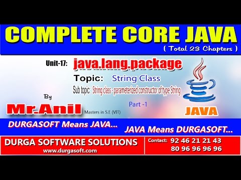 Core Java Java Lang Package String Class Parameterized Constructor Of Type String Part 1