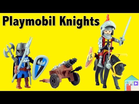 Playmobil Knights Carrying Case Knights (5972) 2 Knights, armor, horse, cannon