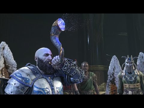 Kratos Blows Gjallarhorn and Starts Ragnarok | All Realms Attack Asgard | God of War Ragnarok (PS5)