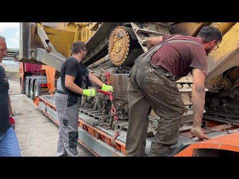 Loading And Transporting The Caterpillar D8R Bulldozer - Sotiriadis/Labrianidis Mining Works - 4k