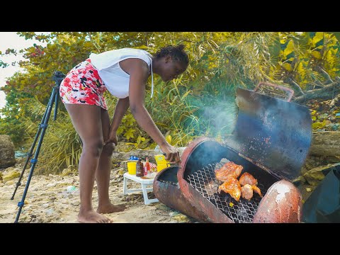 Another Day In Paradise Jerking Chicken On The Beach