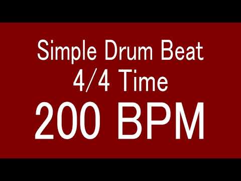 200 BPM 4/4 TIME SIMPLE STRAIGHT DRUM BEAT FOR TRAINING MUSICAL INSTRUMENT / 楽器練習用ドラム
