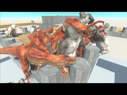 Battle of the T - GORO Army VS DINOSAUR Army - Animal Revolt Battle Simulator