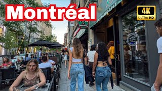 Montréal 🇨🇦 Amazing Downtown [4k] Sunset Walking Tour