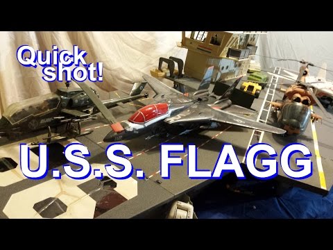 HCC788 Quick shot! 1985 U.S.S. FLAGG Aircraft Carrier - vintage G. I. Joe toy!