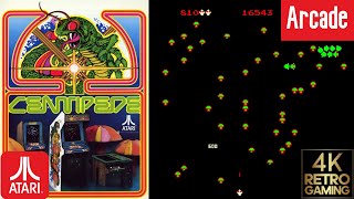 Centipede Arcade ( Atari 1980 ) 4k Gameplay