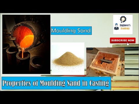 Properties of moulding sand used in casting process.