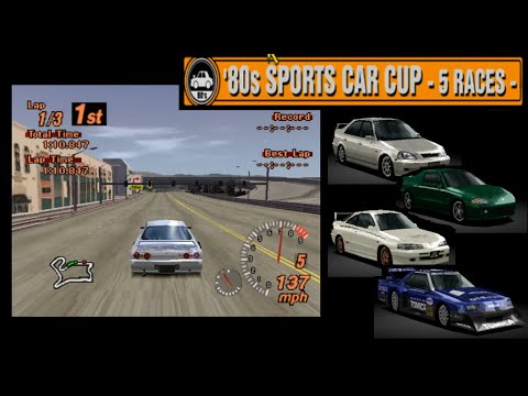 PSX 1 - Gran Turismo 2 (1999) - Simulation Mode - Day 67 to 72 - 80s Sports CAR CUP - 5 races -
