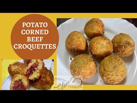POTATO CORNED BEEF CROQUETTES/ POTATO BALLS WITH...