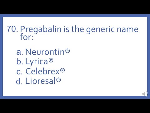 Top 200 Drugs Practice Test Question - Pregabalin is the generic name for: