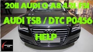2011 AUDI A8 QUATTRO FAULT CODE / DTC P0456 VERY SMALL LEAK TSB HELP, HOW TO FIX GERMAN / EUROPEAN